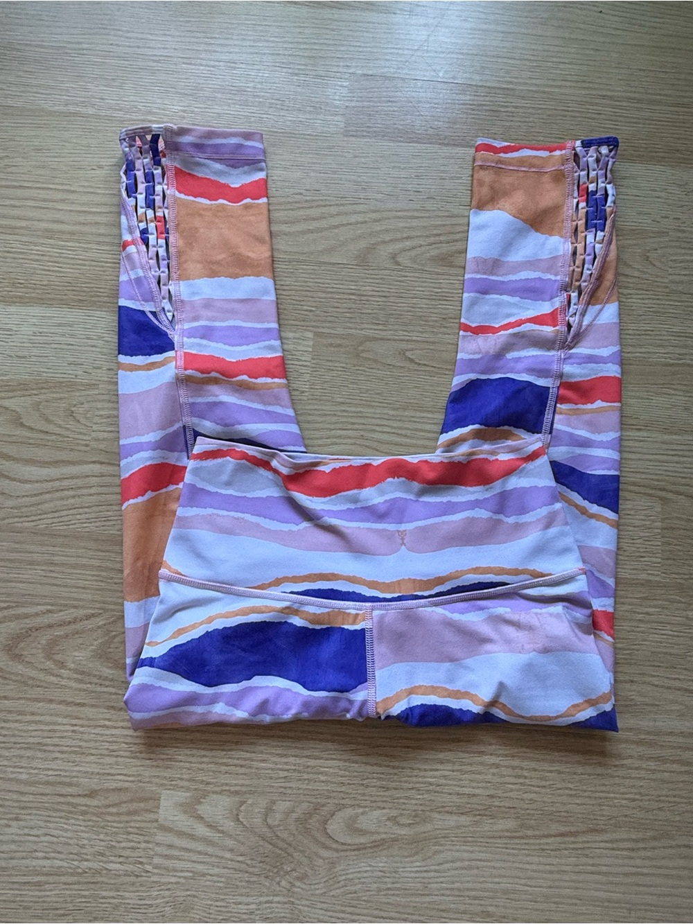 Lululemon True Self Crop Leggings Womens Size 8 Bleacher Stripe High Waist